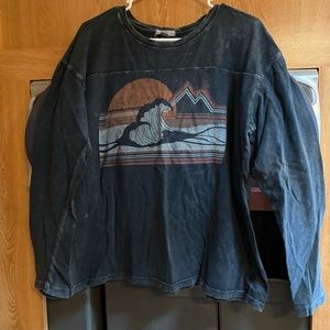 Dark Grey Long Sleeve Top Size L